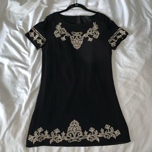 Black embroidered dress